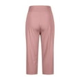 thumbnail image 4 of Frostluinai Womens Capris Yoga Wide Leg Pants High Waist Solid Capris Summer Baggy Lounge Pants Stretchy Slit Hem Capris with Pockets, 4 of 9
