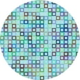 thumbnail image 1 of Ahgly Company Machine Washable Indoor Square Transitional Tron Blue Area Rugs, 3' Square, 1 of 7
