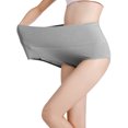 thumbnail image 2 of Buankoxy 6 Pack Women's High Waist Tummy Control Cotton Underwear Solid Color Brief Panties,Size 11, 2 of 5