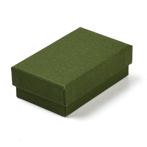 24pcs Cardboard Paper Jewelry Storage boxes with Sponge Gift Package Supplies Rectangle Dark Olive Green 8x5.2x2.7cm