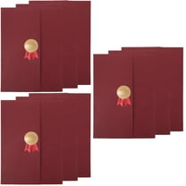 Dark Red Three-Fold Certificate Holder with Gold Foil, 3pcs, 12.12 x 8.66 Inch, Elegant Diploma Cover for Graduation and Awards