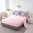 thumbnail image 5 of Feelyou Kawaii Ocean Whale Bedding Comforter Set 7pcs, Cartoon Marine Rudder King Bedding Sets, Pink Patchwork Buffalo Reversible Bed Sheets, Super Cozy Room Decor, 5 of 8