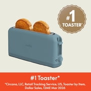 bella 2-Slice Slim Toaster with Extra Long Slot, 6 Setting Shade Control with Reheat & Cancel Buttons, Surf
