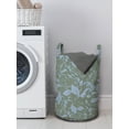 thumbnail image 3 of Leaves Laundry Bag, Abstract Leafs Wrapping Style Underripe Fruits on Branches, Hamper Basket with Handles Drawstring Closure for Laundromats, 13" x 19", Ceil Blue Reseda Green, by Ambesonne, 3 of 4