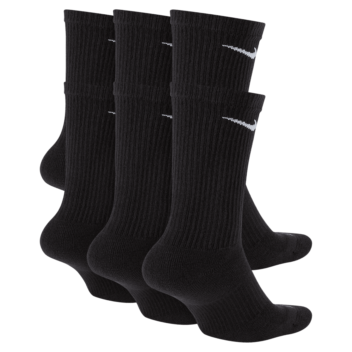 Men's Nike 6-pack Everyday Plus Cushion Crew Training Socks Color: Black Size: 6-8