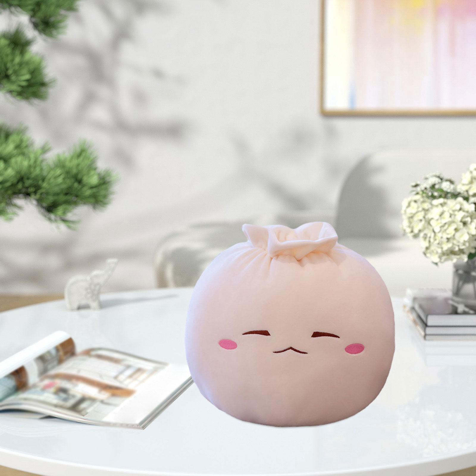 TISHITA Stuffed Plush Dumpling Plush Pillow Baozi Cute Expression Comfortable Stuffed Throw Pillow for Car Bedroom A