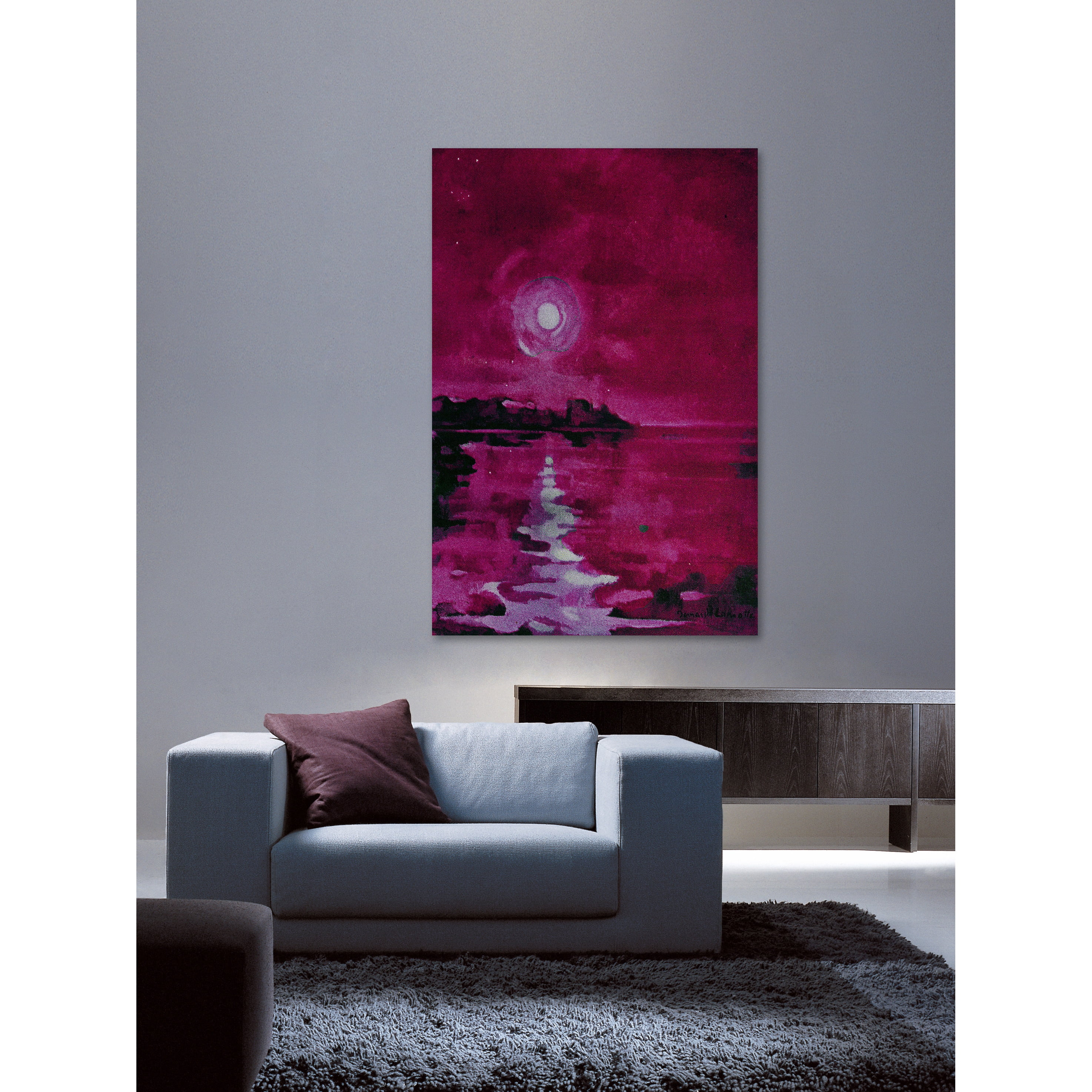 "Fuchsia Waters" Painting Print on Wrapped Canvas
