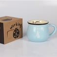 thumbnail image 3 of Bewildely Taza de agua de cerámica con patrón de animales, tazón de desayuno, vaso grande para el vientre, taza de café resistente al calor con asa de Utensilios de cocina Azul oscuro Bewildely HA081330-06, 3 of 6