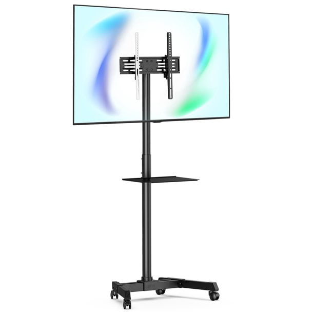 Tall Mobile TV Cart Rolling Stand for 23-60 inch Flat Screen or Curved TVs 