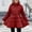 Burgundy, variant on Women's Fit and Flare Puffer Coat with Tie Waist, Stand Collar, Full Zipper and Side Pockets
