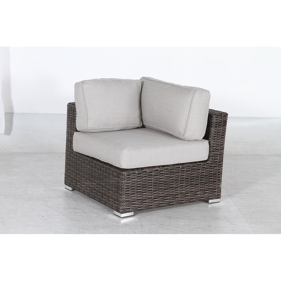 Living Source International 6-Piece Sectional Set with Cushions in Espresso