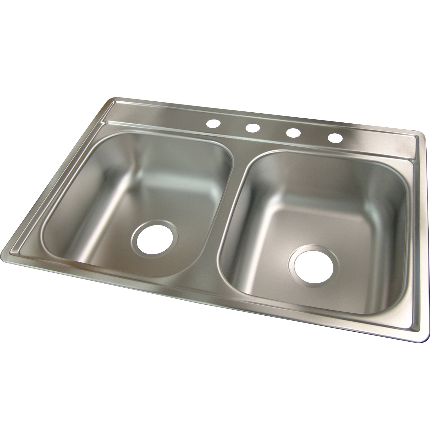 Kindred FDS704NB 33" X 22" X 7" Satin Stainless Steel 4 Hole Sink