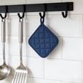 thumbnail image 4 of 1Pcs Kitchen Pot Holders Set Heat Resistant Pure Cotton Potholders Kit Trivets Large Coasters Hot Pads Pot Holders for Everyday Cooking and Baking by 6.6 x 6.8 Inch,Dark Green, 4 of 4