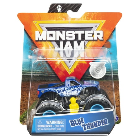 Monster Jam, Official Blue Thunder Monster Truck, Die-Cast Vehicle, 1:64 Scale