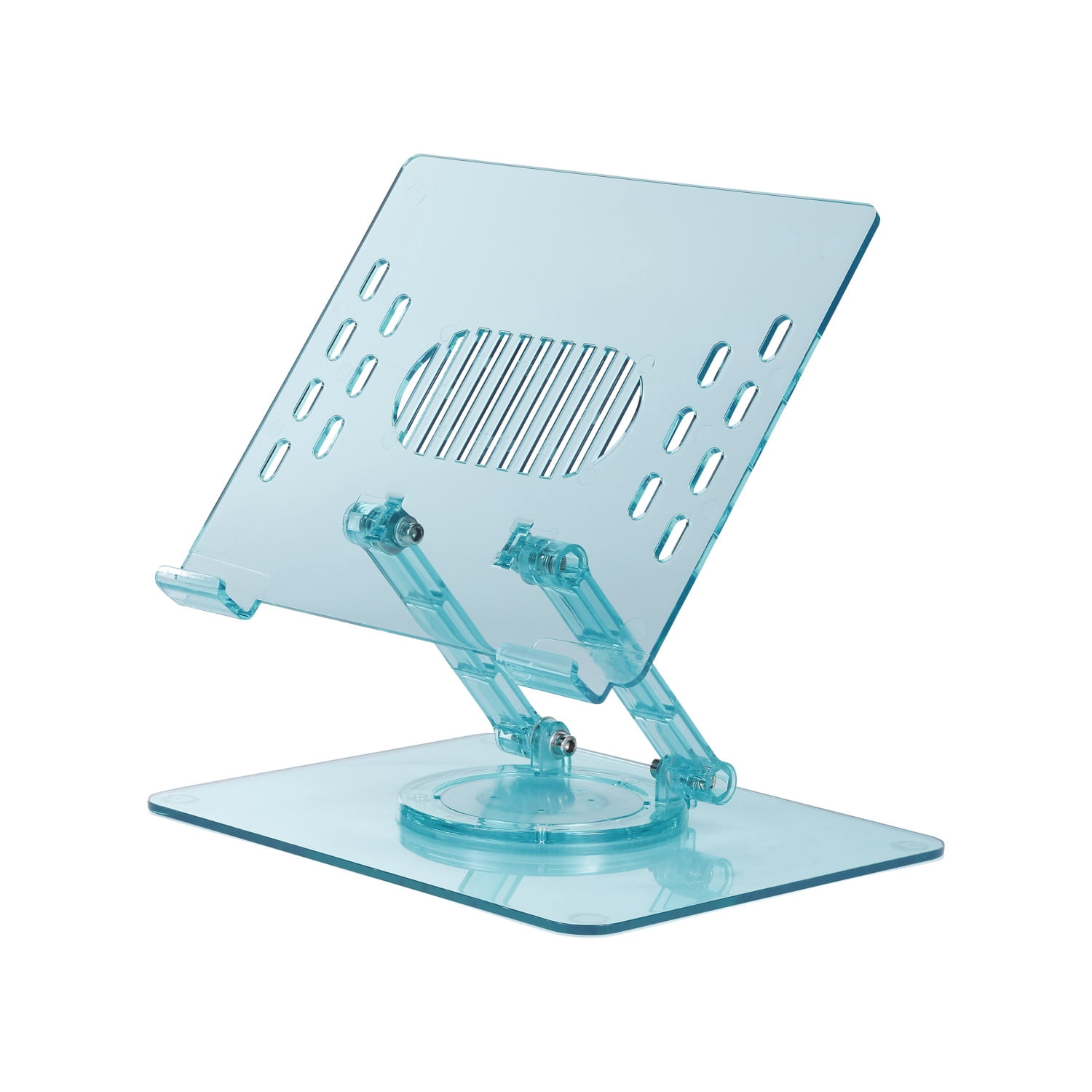 Incipio Translucent Adjustable Laptop Stand for Desk, Foldable, Portable Computer/Tablet Stand 360° Rotating-Turquoise