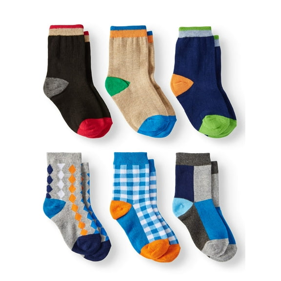 Jefferies Socks Boys Socks, 6 Pack Crew Fashion (Little Boys)