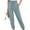 Blue Gray, variant on Chiclily Womens Elastic High Waist Pants Drawstring Work Trousers Joggers Trendy Harem Pants with Pockets, Wheat Size M