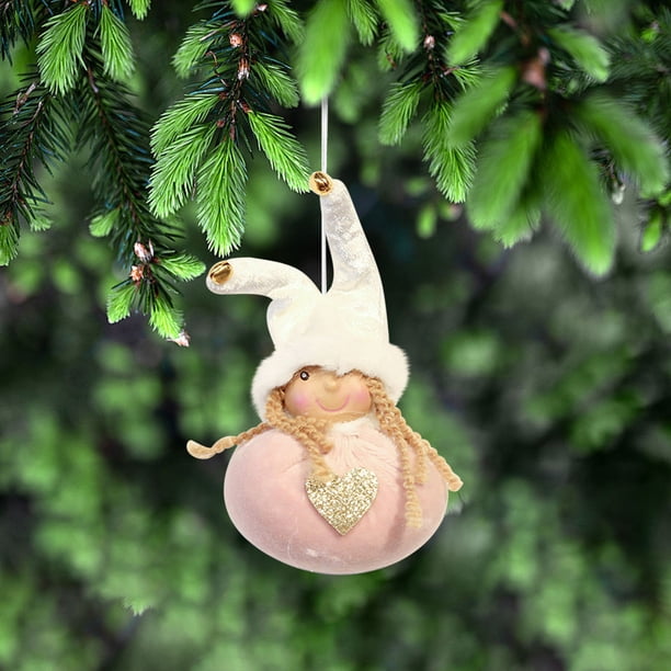 Doll Pendant Christmas Tree, Cute Girl Gift, metal frame, hanging ornament, holiday decor, durable material, for bedroom, sparkling lights