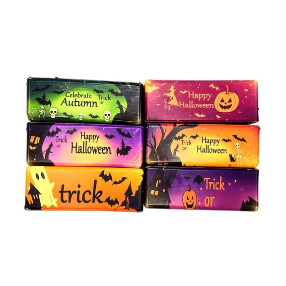 6 Pack Halloween Squishy Toys with Butter Stick Shape and Assorted Designs, for Kids Trick Or Keep Hands Busy Party, Squeeze Toys