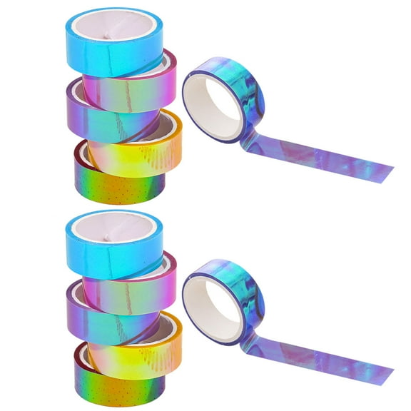 WHAMVOX  12 Rolls Parchment Waterproof Handbook Tape Mixed Color Decorative Stationery