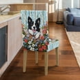 thumbnail image 4 of COEQINE Chair Slipcover Set of 6, Removable Universal Fit Parsons Chair Covers, Machine Washable Polyester Spandex Seat Protector for Wedding Home Decor, Border Collie Flower, 4 of 7