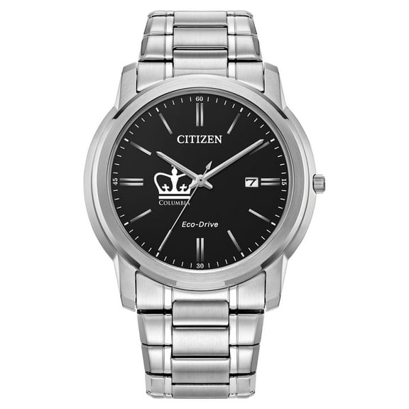 Men's Citizen Watch  Silver Columbia University Eco-Drive Black Dial Watch