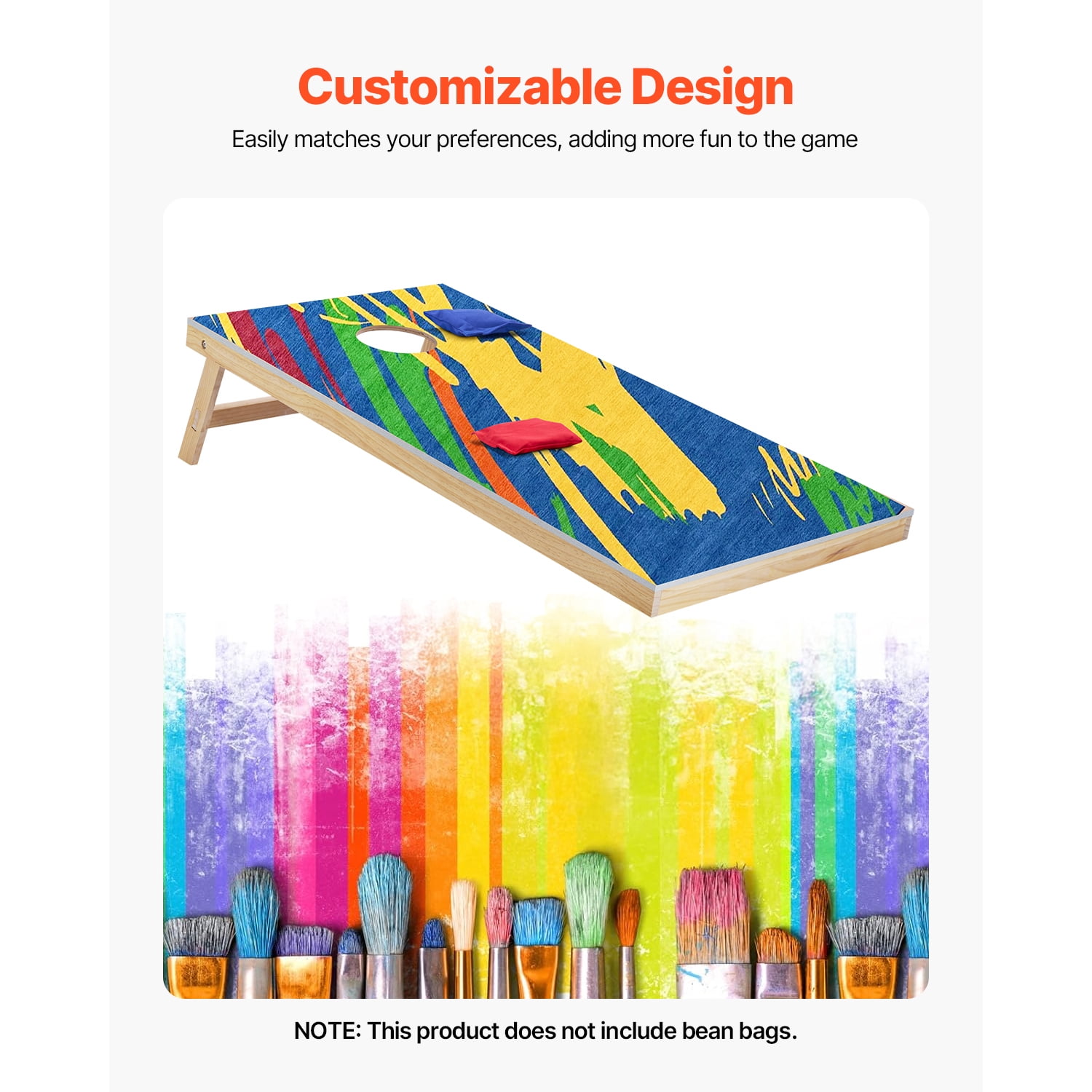 KFFKFF Cornhole Game Set, 4x2 ft Wooden Toss Boards, Portable Design for Indoor and Outdoor Use, Includes Carrying Case, Perfect for Yard, Beach, Backyard, and Camping Activities