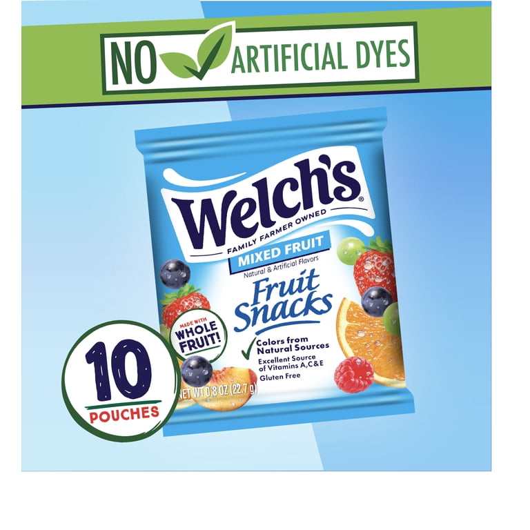 Welch's Fruit Snacks, 10 ct, Gluten Free Mixed Fruit Soft Snacks Welch's Fruit Snacks, 10 ct, Gluten Free Mixed Fruit Soft Snacks