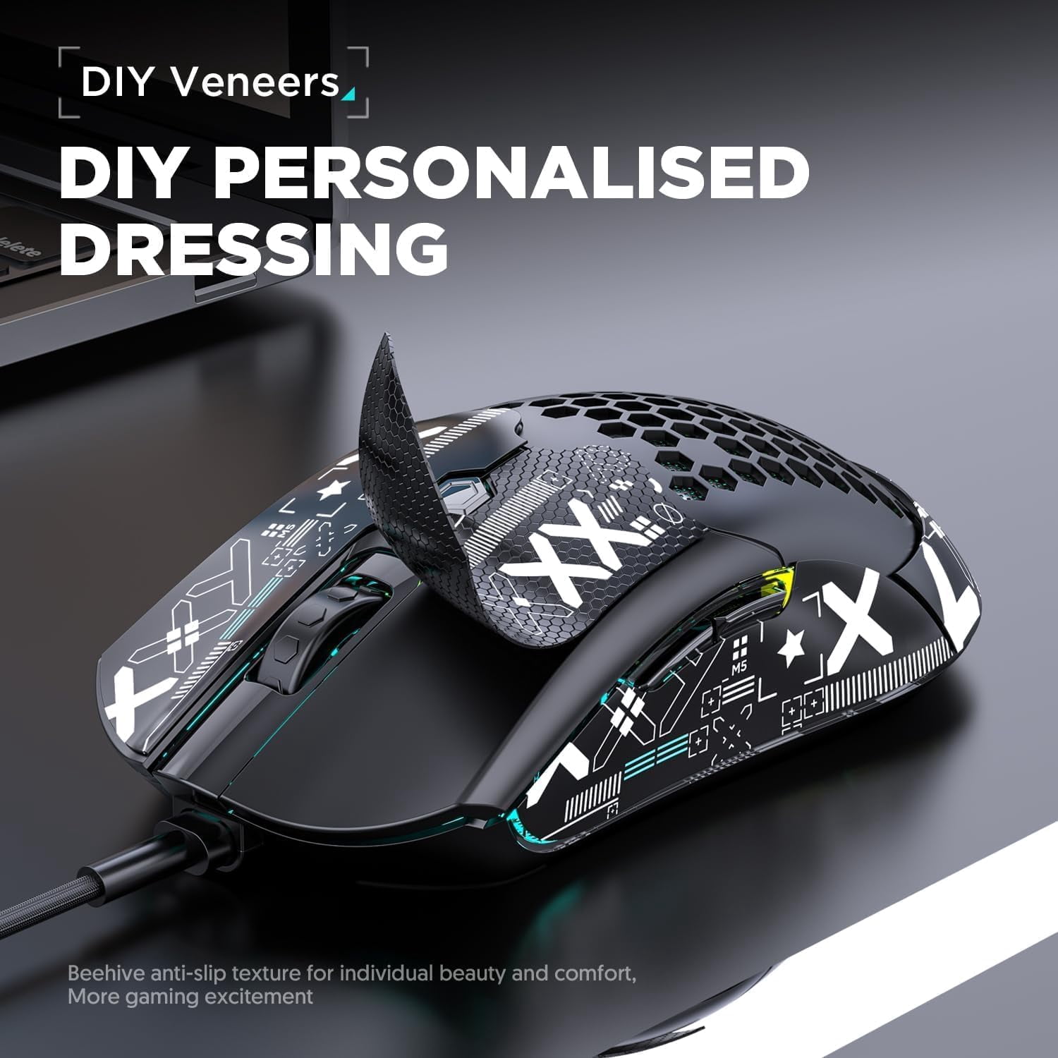 ZIYOU LANG M5 RGB Ultralight Wired Gaming Mouse&Cable+12000DPI 6