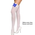 thumbnail image 2 of Sonducket 1 par de medias por encima de la rodilla, calcetín decorativo de moda, accesorio de vestir de medias decorativas para Cosplay, fiesta, Bar, club Disfraces de disfraces Blanco Azul Tipo 1 Sonducket AP014092-09, 2 of 6