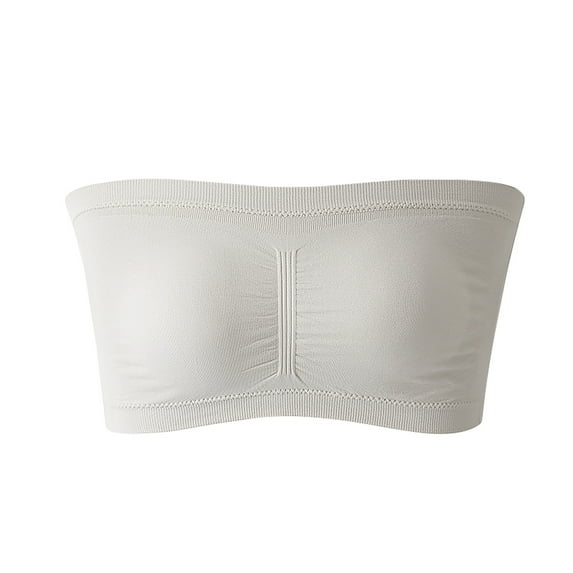 Dadaria Strapless Bras for Women Wireless Women Stretch Strapless Bra,Summer Bandeau Bra,Plus Size Strapless Bra,Comfort Wireless Bra Gray XXXXXL,Women