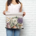 thumbnail image 2 of Spring Floral Pillow Covers 18x18 Inch Decorative Throw Pillow Cover, Pastoral Bottle Daisy Lavender Gray Wooden Sofa Pillowcases Accent Cushion Case Home Decor Bedroom Living Room, 2 of 6