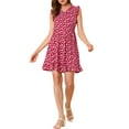 thumbnail image 1 of INSPIRE CHIC Robe Décontractée pour Femme à Imprimé Floral, Col en V, Sans Manches, Ligne A, 1 of 6