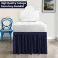 thumbnail image 2 of Dorm Bed Skirt Twin XL 50" Drop, College Dorm Room Bed Skirts Easy to Put On Twin XL Size Dust Ruffle Dorm Sized Bed Skirts, 600TC Egyptian Cotton Bed Skirt, (Navy Blue, Twin-XL - 50" Drop), 2 of 6