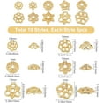 thumbnail image 2 of 80 tapas de cuentas de flores de 10 estilos, chapadas en oro de 18 quilates, espaciadoras de estilo tibetano, para fabricación de joyas., 2 of 9