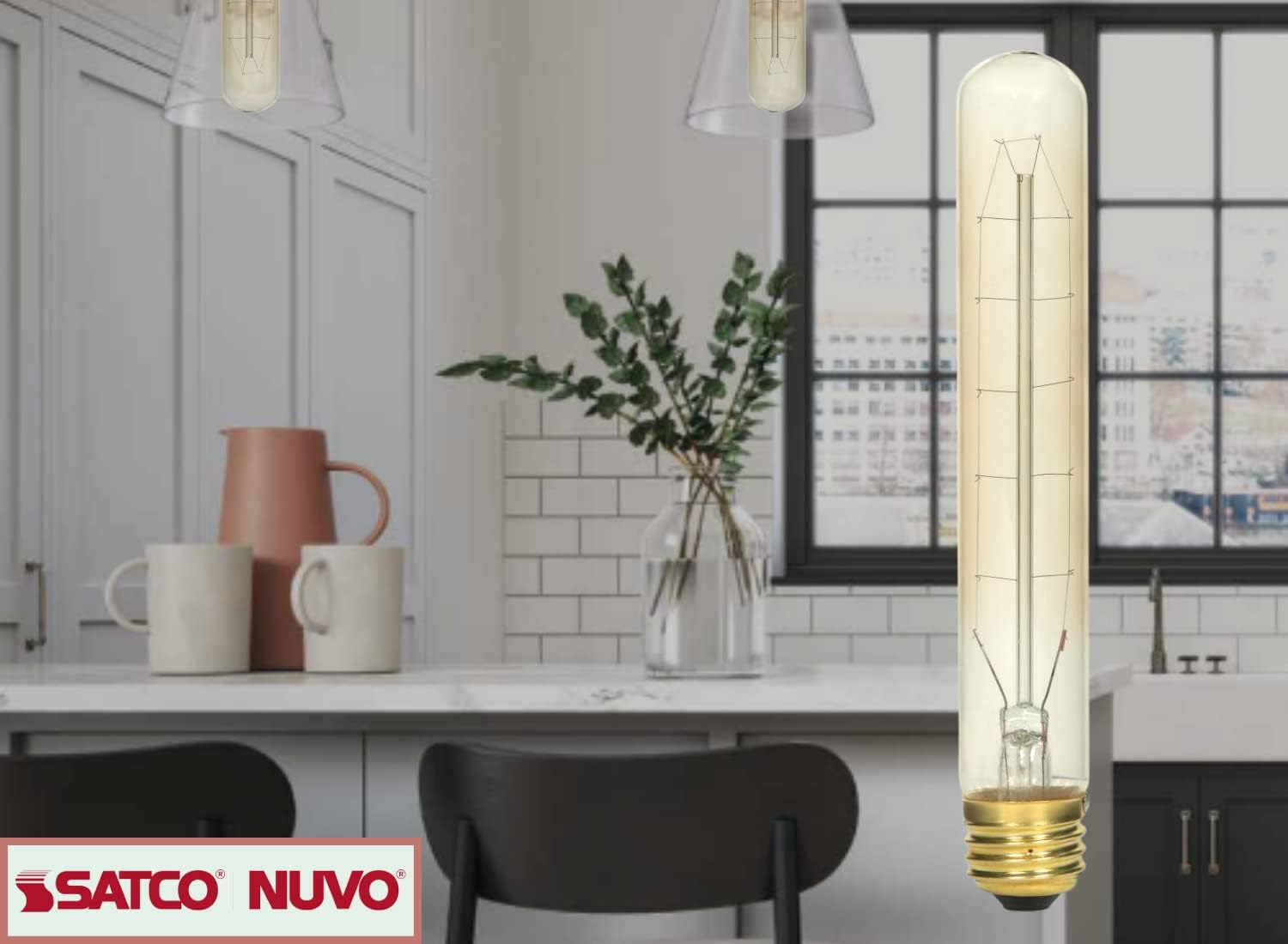 SATCO S2422 60W T9 Incandescent Light Bulbs 2700K Dimmable VINTAGE (10 Pack)