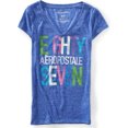 thumbnail image 1 of Aeropostale - Camiseta gráfica para mujer Stacked Eighty Seven, azul, talla mediana, 1 of 1