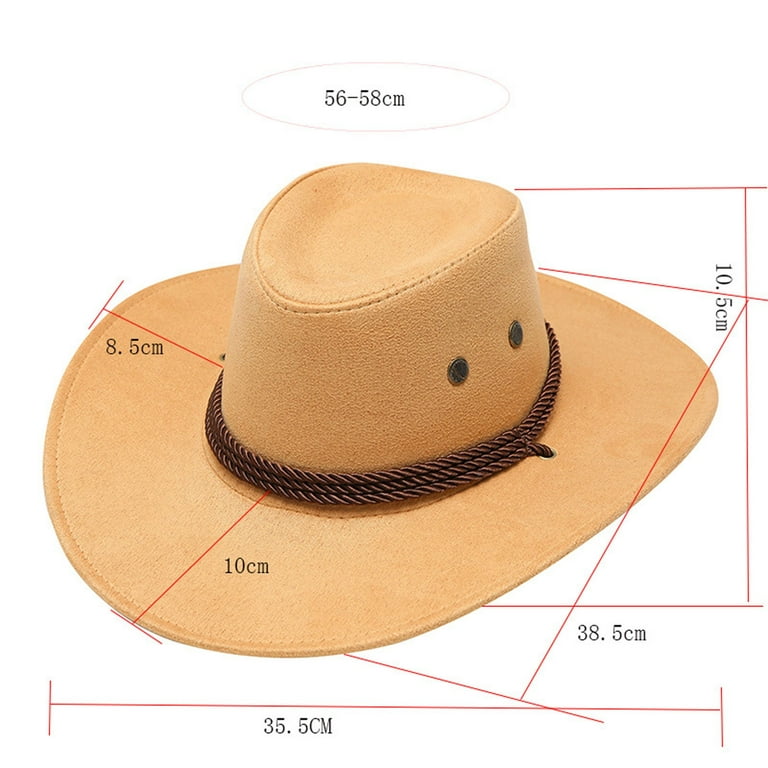 Adult Casual Solid Summer Western Fashion Cowboy Sun Hat Wide Brim