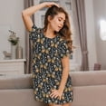 thumbnail image 3 of Fuzoiu Flower Butterfly Print Women Nightgowns, Soft Comfy Lightweight Short Sleeves Sleepwear,Crew Neck Loungewear, 3 of 6
