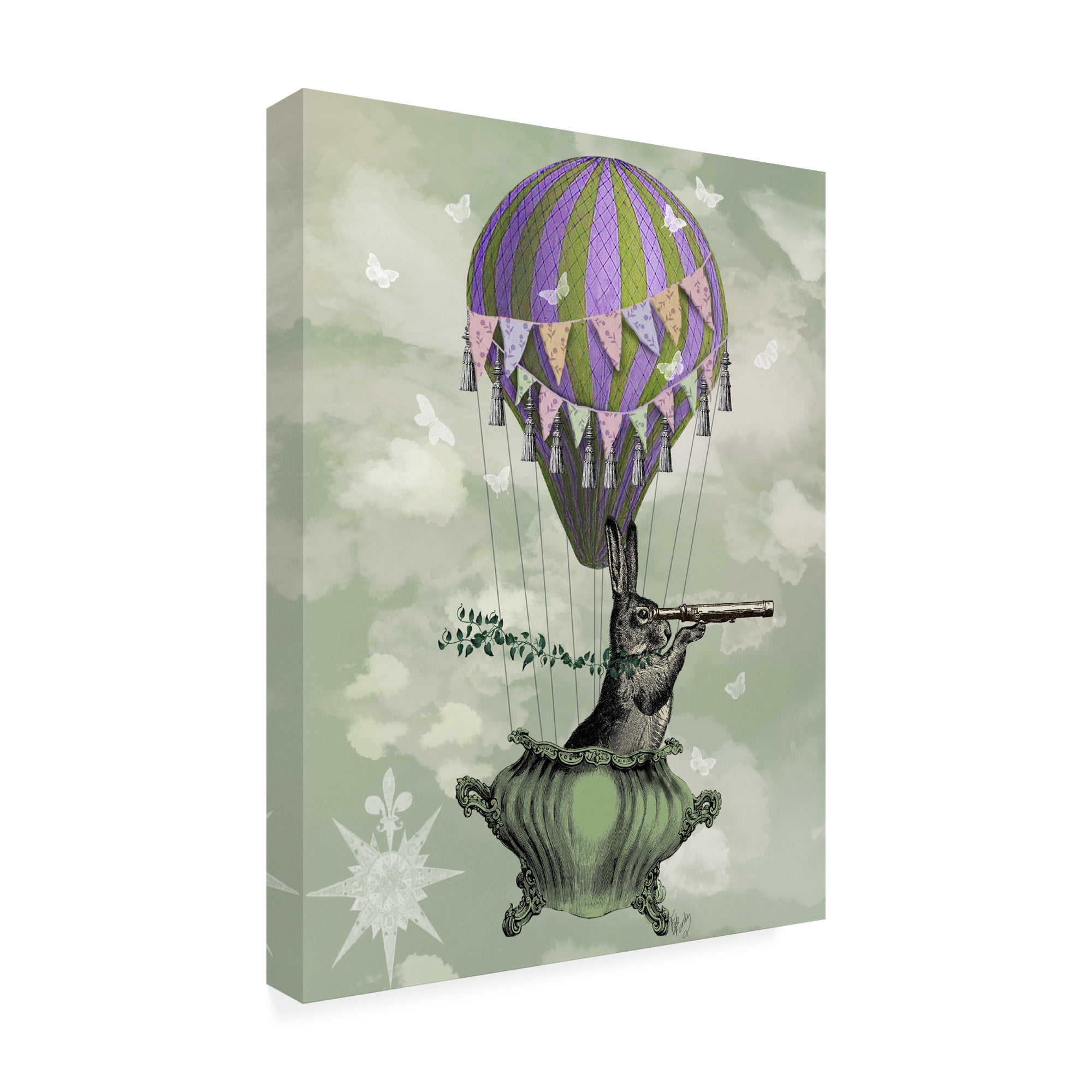 Trademark Fine Art 'Navigating Rabbit' Canvas Art by Fab Funky