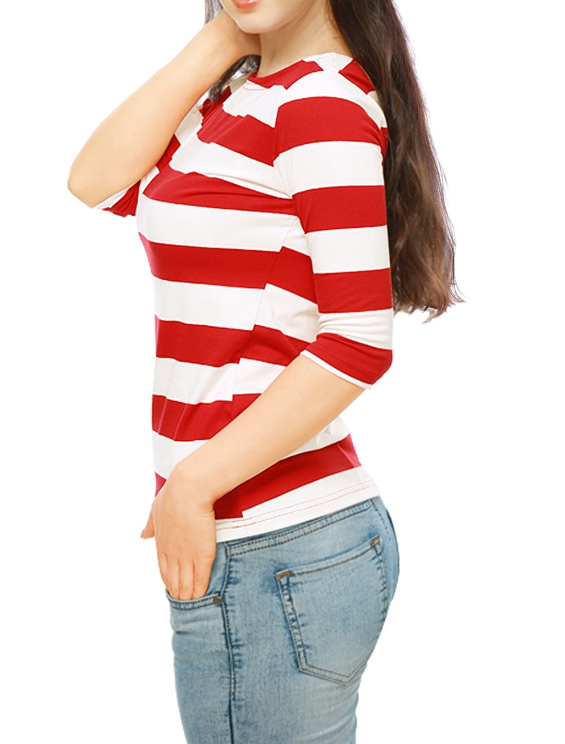 DARING DIVA Women's Halloween Costume Boat Neck Top T-Shirts 2XL Red