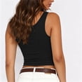 thumbnail image 6 of LEAVINGSUO Tank Tops for Women Summer Solid Color Casual Sleeveless V-Neck Solid Blouses Tank Black S, 6 of 7