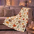 thumbnail image 5 of YShenghong Small Footballs Among Watercolor Leaves Berries And Branches Printed Flannel Blanket, 5 of 7