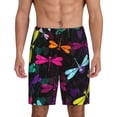thumbnail image 3 of Lsque Colorful Dragonflies Mens Sleep Pajama Shorts,Short Pajama Pants, Cotton Ultra-Soft Knit-X-Large, 3 of 9