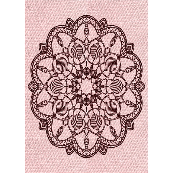 Ahgly Company Machine Washable Indoor Rectangle Transitional Light Rose Pink Area Rugs, 8' x 10'