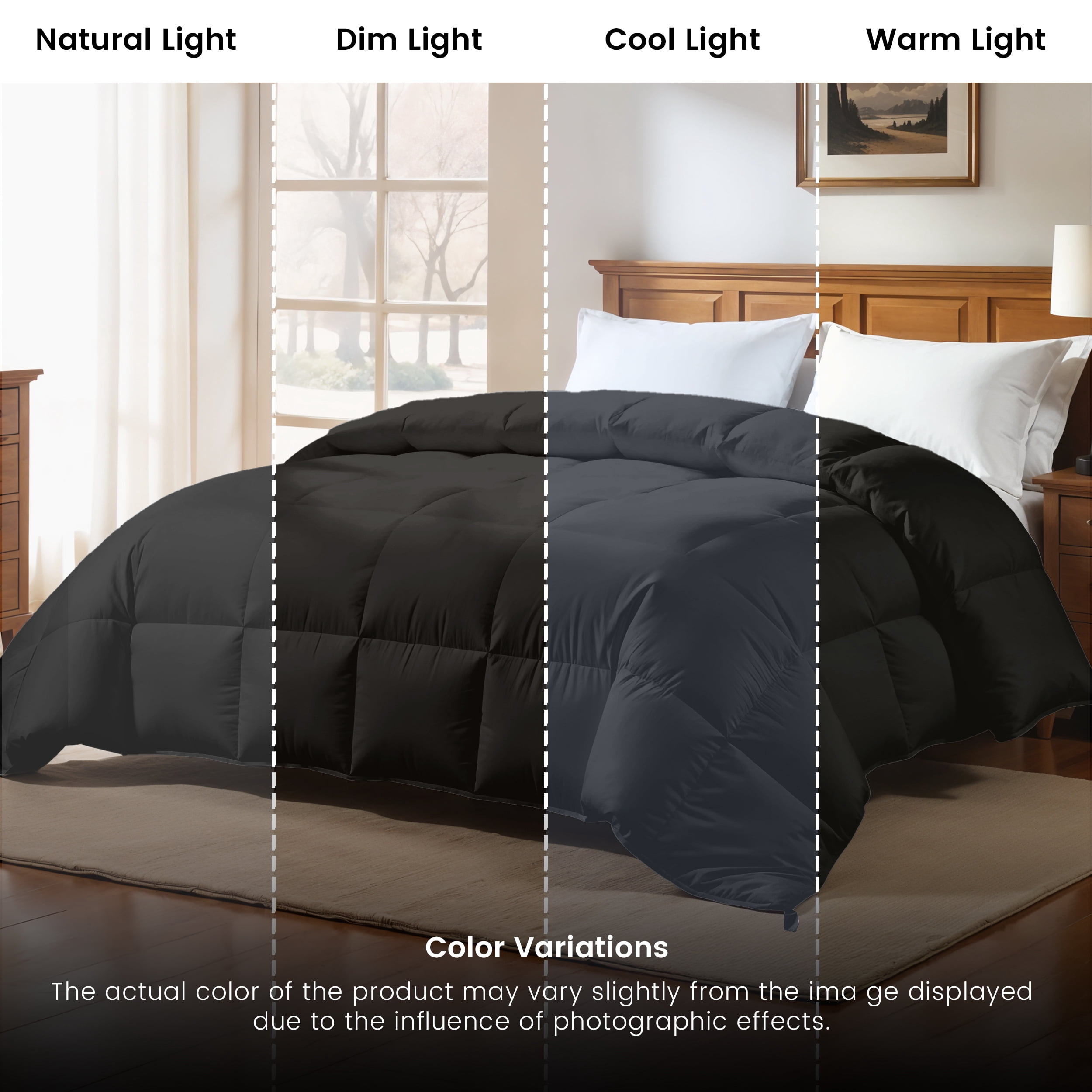 Lux Decor Collection Twin Comforter - Down Alternative Comforter & Duvet Insert - Single Comforter, Black
