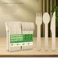 thumbnail image 2 of Wooden Disposable Tableware Set 50 100PCS Cake Forks Ice Cream Spoons Steak Knives For Weddings Cafes, 2 of 7