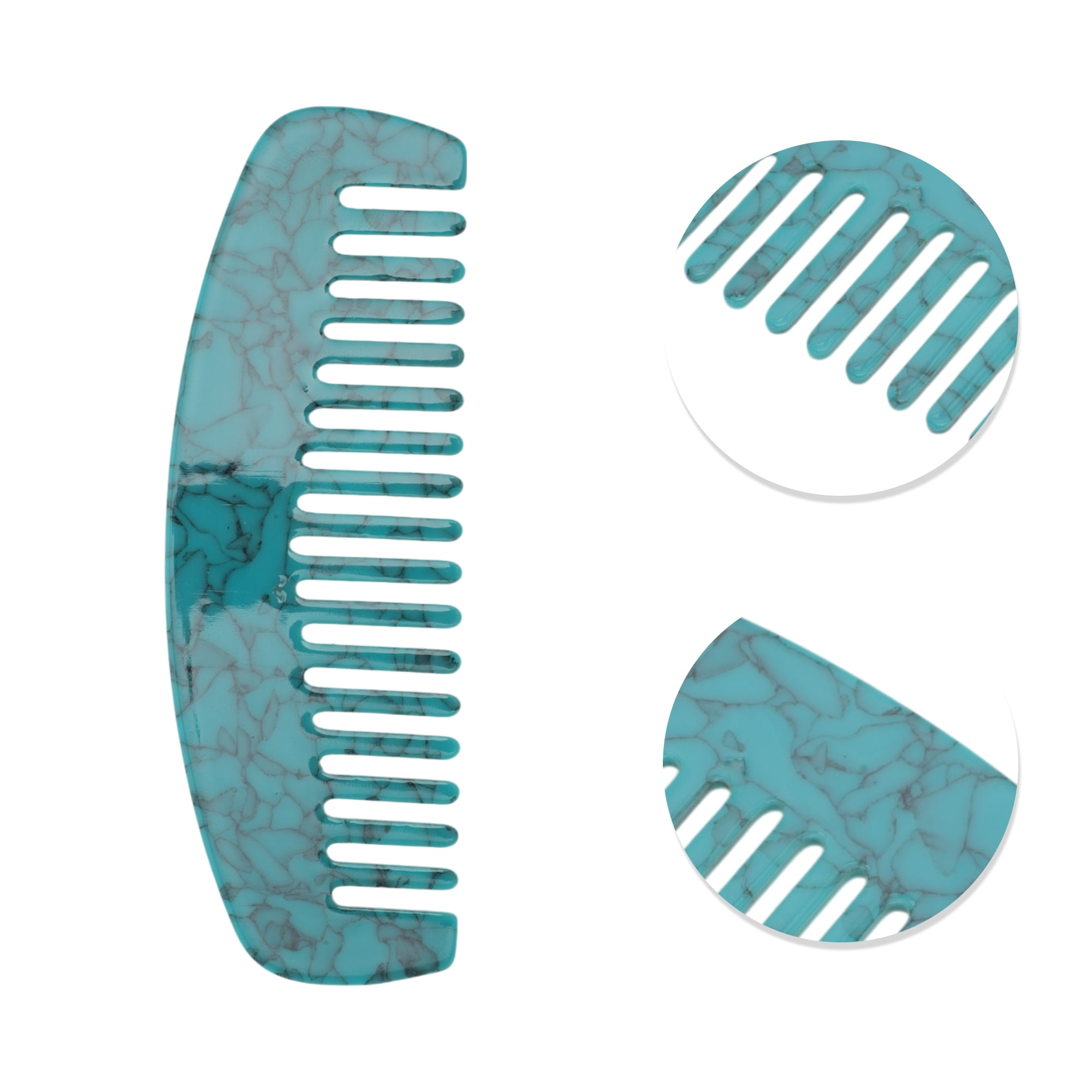 Unique Bargains 1 Pc Durable Marble Hair Comb Designed for All Hair Types Styles Lake Blue