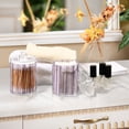 thumbnail image 7 of Lilac White Stripes Small Chic Flowers Translucent Plastic Cans Storage Canisters with Lid Set of 4, 7 of 7