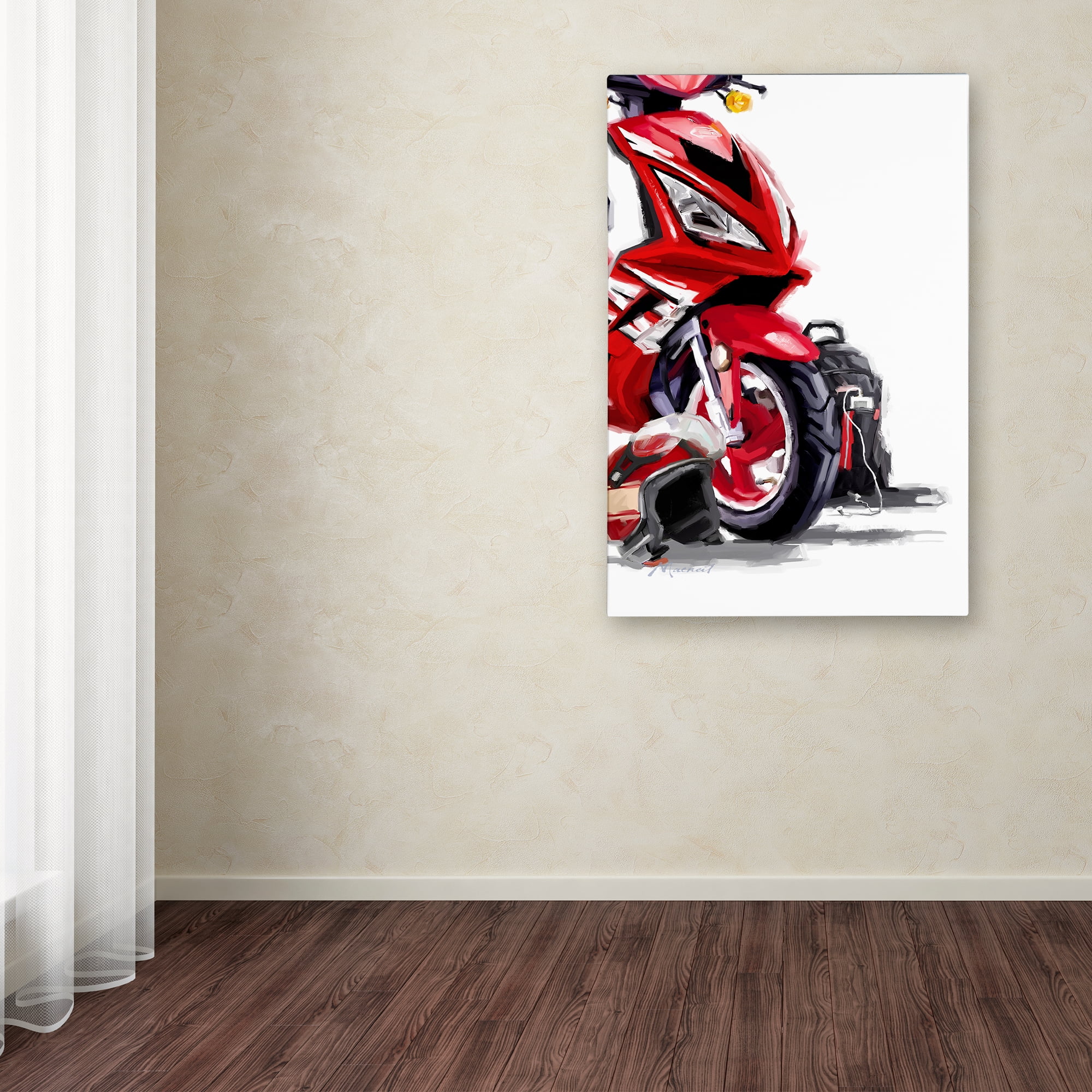 Trademark Fine Art 'Red Scooter II' Canvas Art by The Macneil Studio